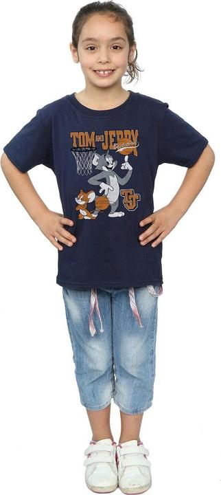 Actual product image Tom & Jerry Girls Spinning Basketball Cotton T-Shirt (152, 158)