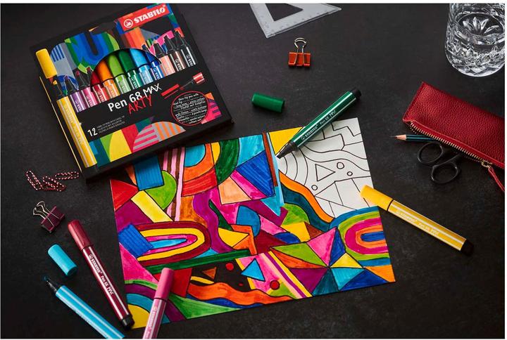 Image du produit STABILO PEN 68 MAX ARTY - Feutre de coloriage (4 couleurs, 4 x)
