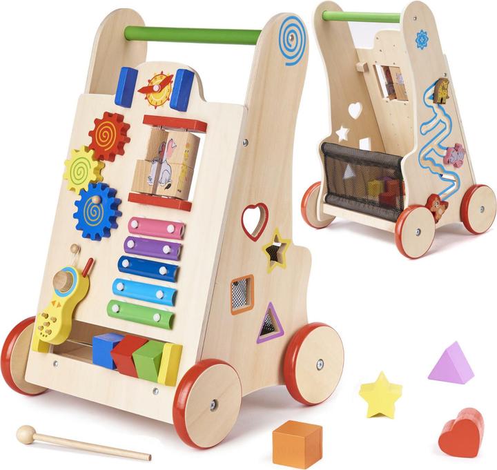 Actual product image Ikonka Pram wooden learning cube 6in1