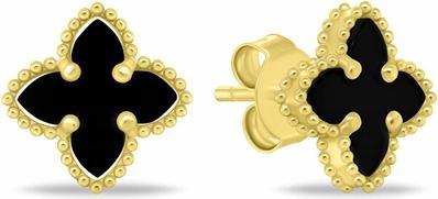 Produktbild Brilio Silver - Stylish flower earrings in gold plated silver EA1156YBC