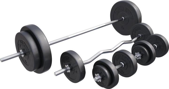 Immagine prodotto Gorilla Sports Set di bilancieri (4 x 1,25 kg, 4 x 2,5 kg, 2 x 5 kg, 2 x 10 kg, 2 x 15 kg)