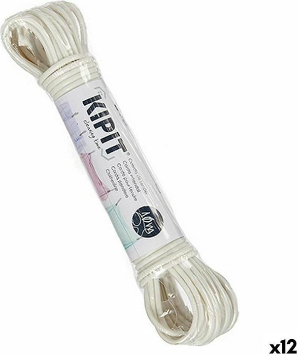 Kipit Wäscheleine Weiss PVC 10 m (12 Stück) (10 m)