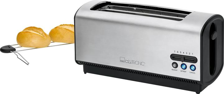 Actual product image Clatronic TA long slot toaster inox