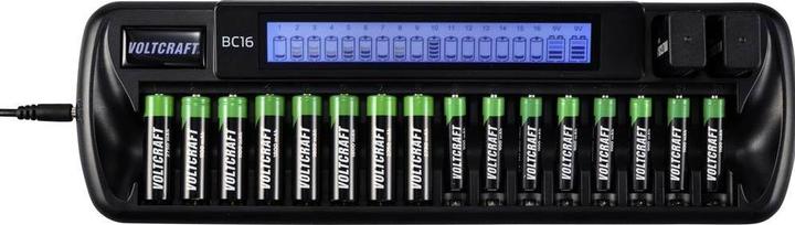 Immagine prodotto Voltcraft Caricatore per celle rotonde BC16 (1 pz., 9V Block, AAA, AA, Batteria + Caricabatterie)