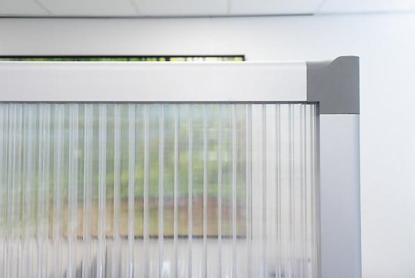 Actual product image smiT Modular partition, transparent, HxWxD 1850 x 1250 x 500 mm, aluminium frame
