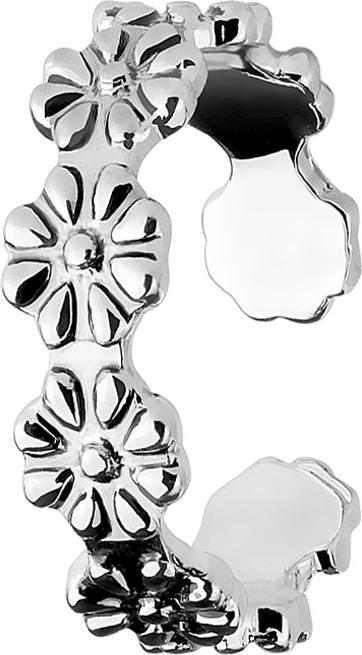 Star Piercing Ring silber mit Blumen (Messing)