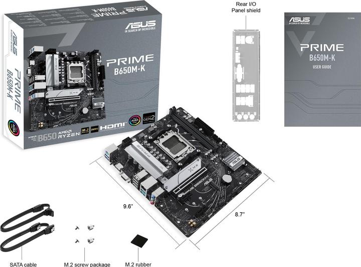 Produktbild ASUS Prime B650M-K (AM5, AMD B650, mATX)