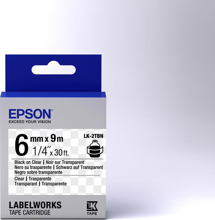 Actual product image Epson Label Cassette Lk-2tbn (0.60 cm, Black)
