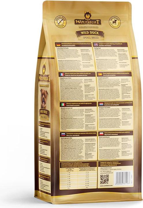 Actual product image Wolfsblut Wild Duck Small Breed (Adult, 1 pcs., 2000 g)