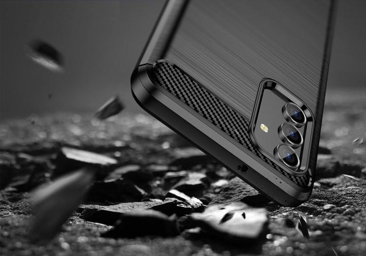 Actual product image Screenguard Samsung Galaxy A04s cover Carbon Brushed Soft TPU (Samsung Galaxy A04S)