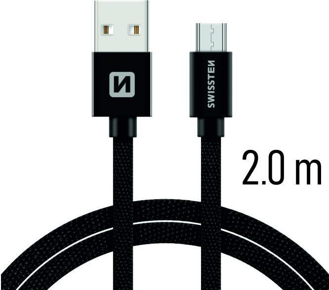 Actual product image Swissten Data cable Textile USB / Micro-USB 2.0 M (2 m)