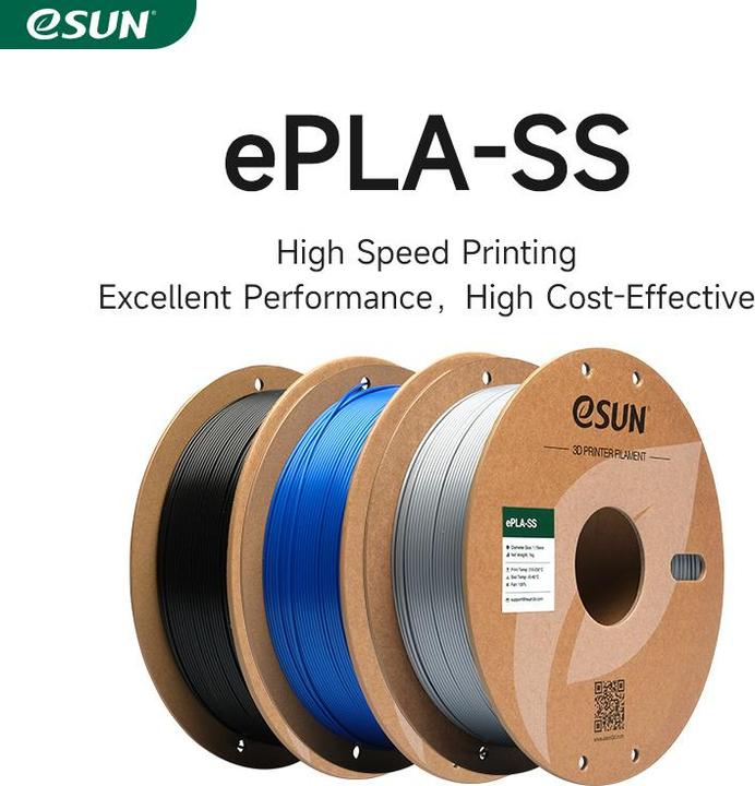 Immagine prodotto eSUN ePLA-SS Filamento d'argento ad alta velocità 1,75mm 1Kg (PLA, 1.75 mm, 1000 g, Argento)