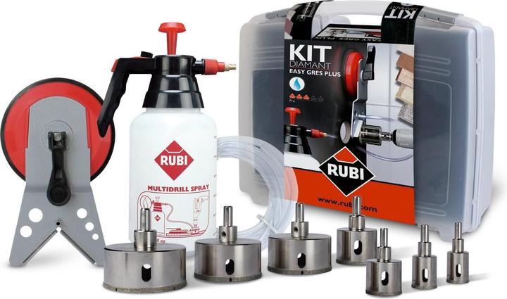 Produktbild Rubi SARA WET DRILL KIT 20 28 35 43 50 65 75 + GUIDE MULTIDRILL + HYDRAULICS (20 mm)