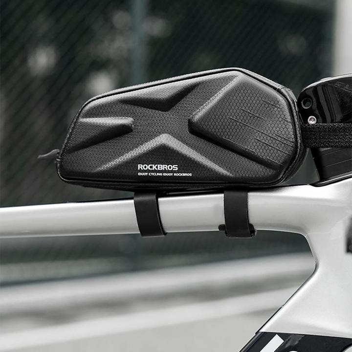 Immagine prodotto Rockbros Bike Bag, Rigid, Frame, Top Tube, 1.4l - Black (1.40 l, Borsa telaio)
