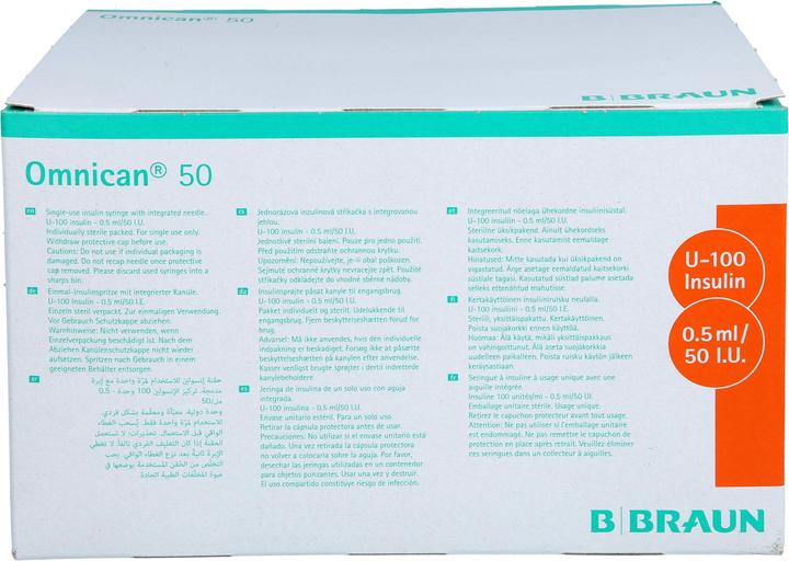 Produktbild B.Braun Insulin 50 0.5ml 0.3x8mm G30 einz (Insulinspritze)