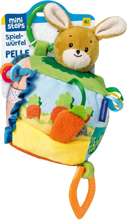 Image du produit Ravensburger ministeps 4584 Cube de jeu Pelle, cube d'activité doux à câliner avec film crépitant et