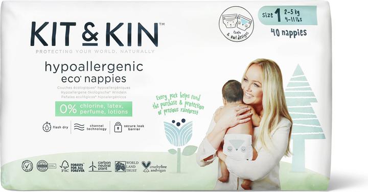Image du produit Kit & Kin Les couches (Taille 1, Pack, 40 pièce(s))