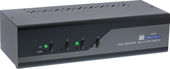 Actual product image InLine KVM Switch 4-way Dual Monitor