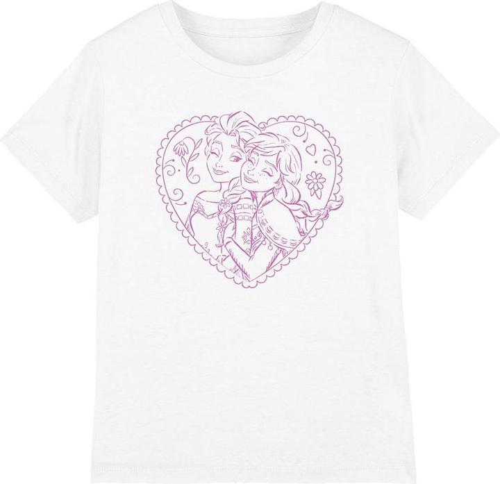 Actual product image Disney Frozen Childrens/Kids Anna And Elsa Heart T-Shirt (152, 158)