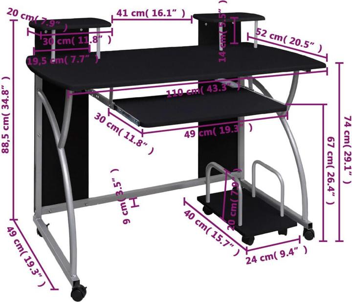 Produktbild VidaXL Kaleena (110 x 52 x 88.5 cm)