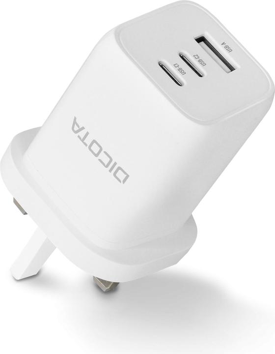 Actual product image Dicota Compact 3-Port GaN Wall Charger (65W) UK white (65 W)