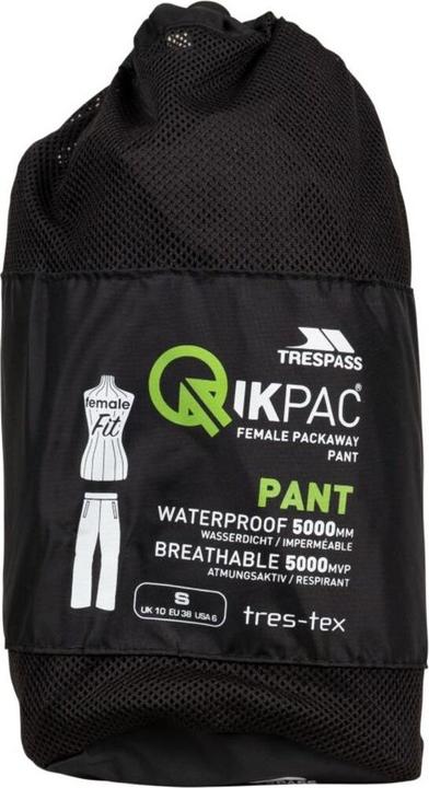 Actual product image Trespass QIKPAC Ladies Rain Trousers (L)