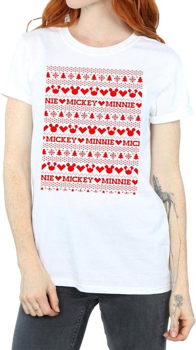 Immagine prodotto Disney Mickey And Minnie Christmas Fair Isle Maglietta Ampia Donna (L)