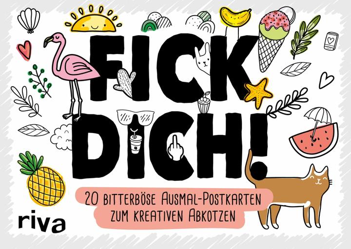 Produktbild FICK DICH! - 20 bitterböse Ausmal-Postkarten zum kreativen Abkotzen