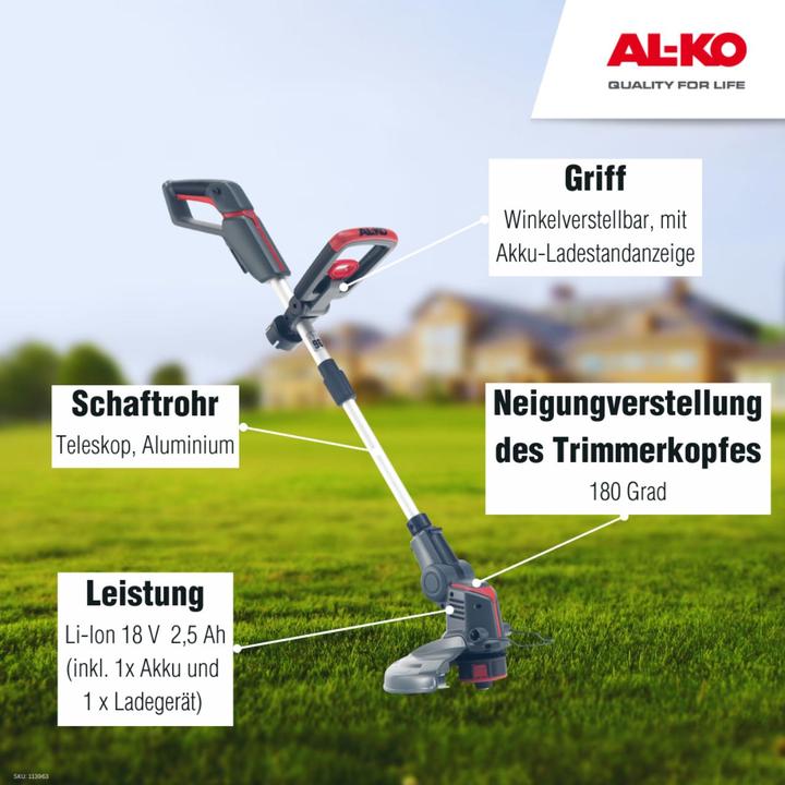 Immagine prodotto AL-KO 18 V Bosch casa e giardino compatibile batteria TrimmerGt 1825 Set (Filo di taglio)
