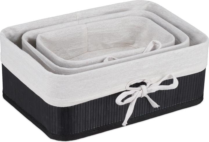 Immagine prodotto Relaxdays 3x cestino di stoccaggio (3 x, 32 x 22 x 12 cm)