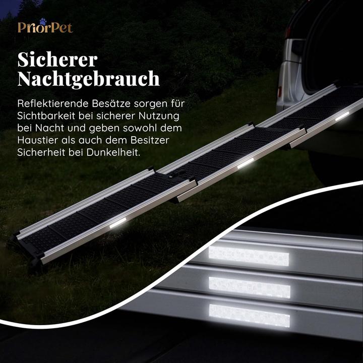 Actual product image Priopret Ausziehbare Hunderampe (Dog, Foldable, Safety closure, Reflectors)