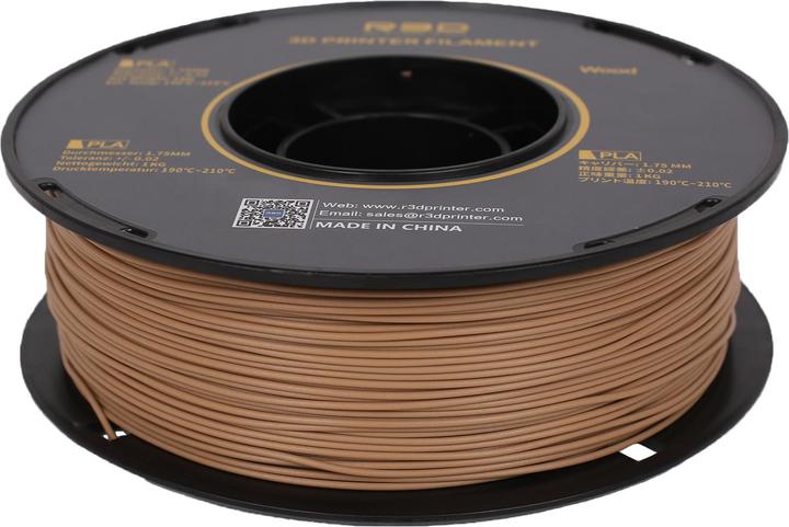 Actual product image R3D PLA Wood Light Wood Filament 1.75mm 1Kg (PLA, Wood, 1.75 mm, 1000 g, Brown)