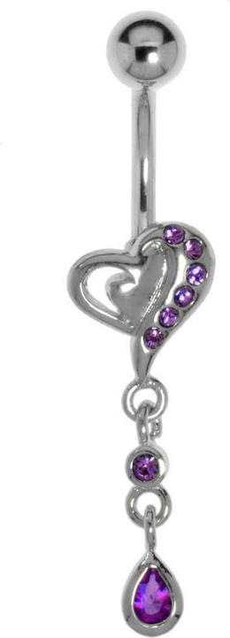 Bijouteria Bauchpiercing (Chirurgenstahl 316L, Kristall, Messing rhodiniert)