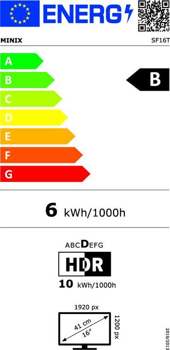 Energy Label Minix SF16T Touch (1920 x 1200 pixels, 16")