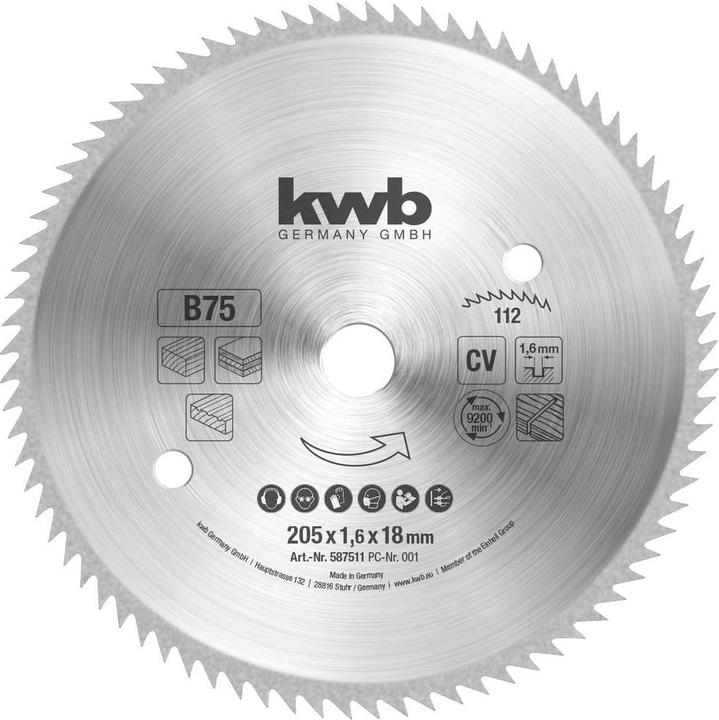 Produktbild kwb 587511 Kreissägeblatt 205 x 18mm 1St.