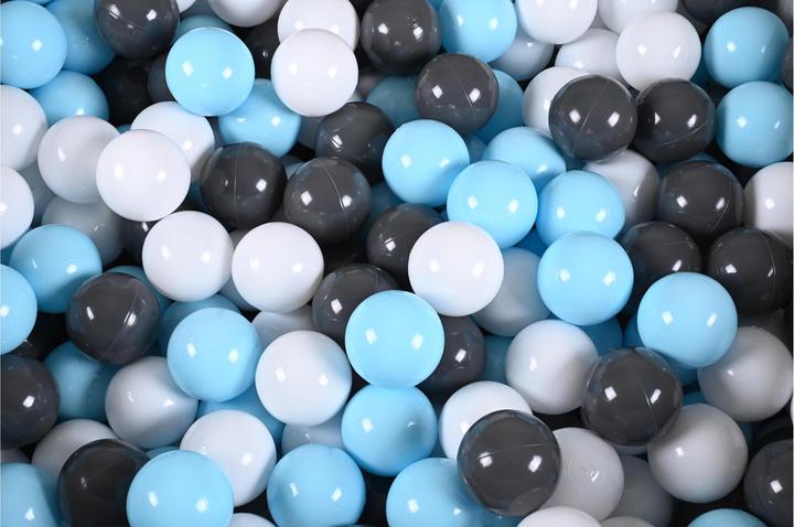 Actual product image Knorrtoys Ball pool soft - "Grey white stars" - 300 balls cream/grey/lightblue (approx. 6 diameters)