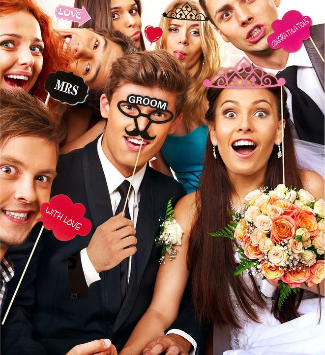 Actual product image Widmann Bride and groom photo box props 20-piece JGA