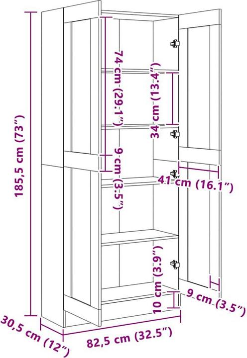 Actual product image VidaXL Gilvarry (82.5 x 30.5 x 185.5 cm)