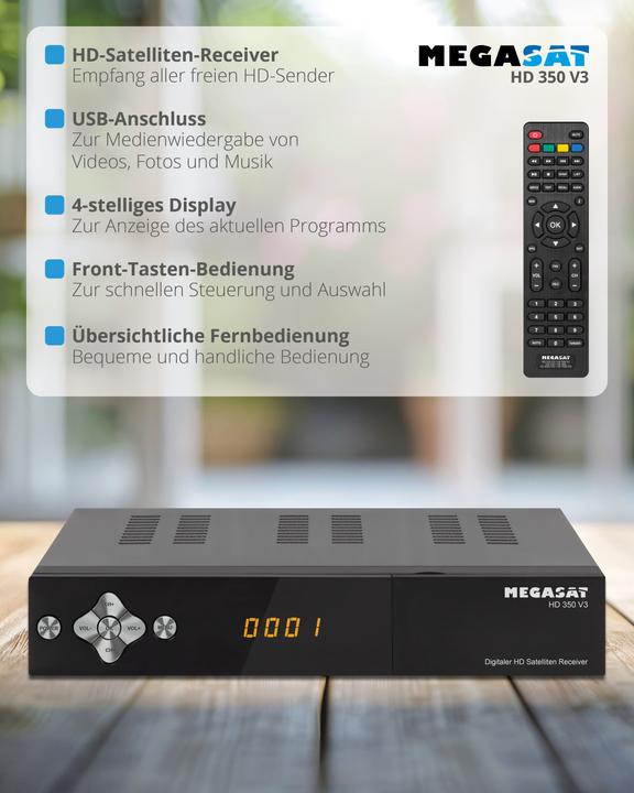 Immagine prodotto Megasat HD 350 V3 - Ricevitore TV satellitare (4000 GB, DVB-S, DVB-S2)
