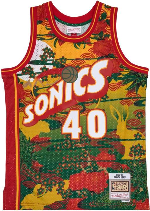 Image du produit Mitchell & Ness Swingman Mesh Jersey Seattle SuperSonics ASIAN Shawn Kemp (S)