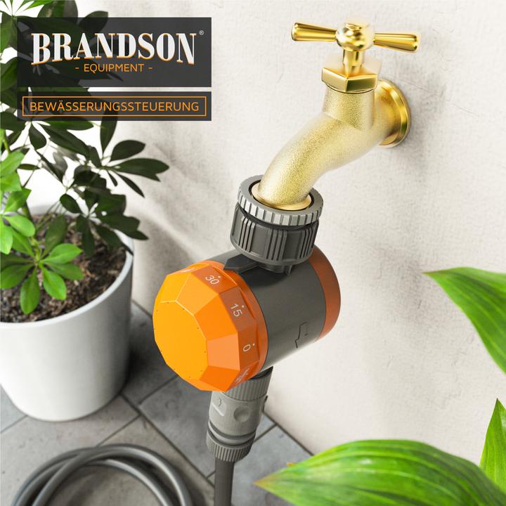 Immagine prodotto Brandson Controllo dell'irrigazione, timer di irrigazione, timer dell'acqua, automatico, timer 15 - 120 min. (Timer acqua, Valvola di irrigazione)