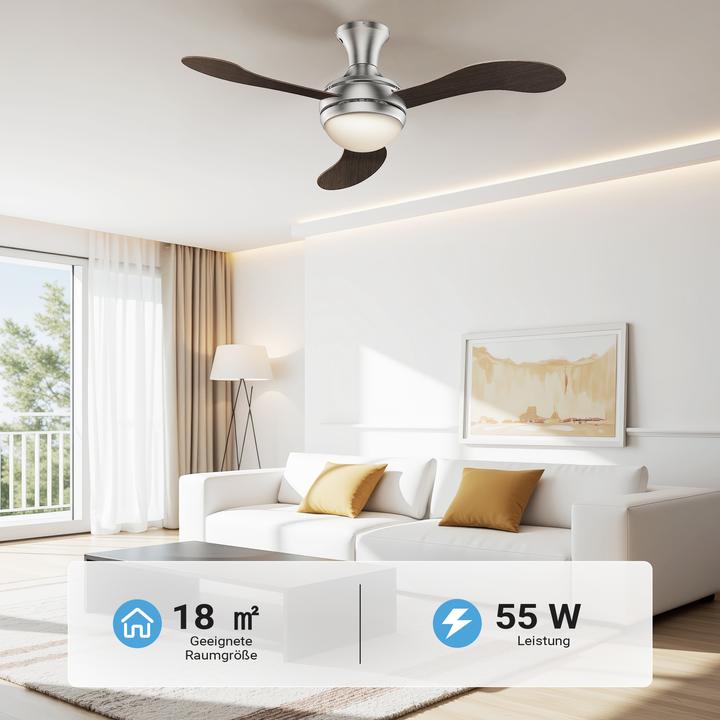 Produktbild Wiltec Deckenventilator Ø130cm Ventilator 55W Deckenlüfter Lampe Fernbedienung (55 dB)