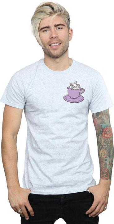 Actual product image Disney Mens Aristocats Marie In Cup Breast Print T-Shirt (M)