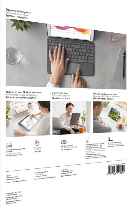 Image du produit Logitech Combo Touch (ING. Int., iPad 2019 (7e gène), iPad 2020 (8. Gen), iPad 2021 (9e génération))