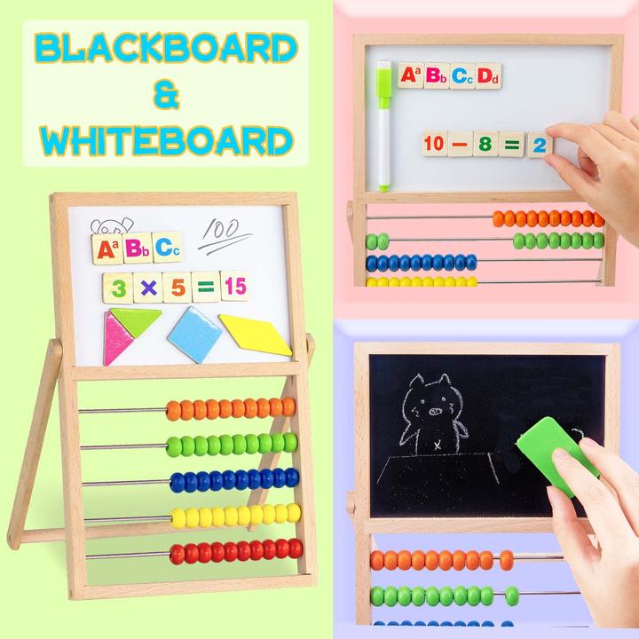 Immagine prodotto Activity Board Abaco con regolo calcolatore per la scuola primaria, abaco calcolatore per bambini con cornice per