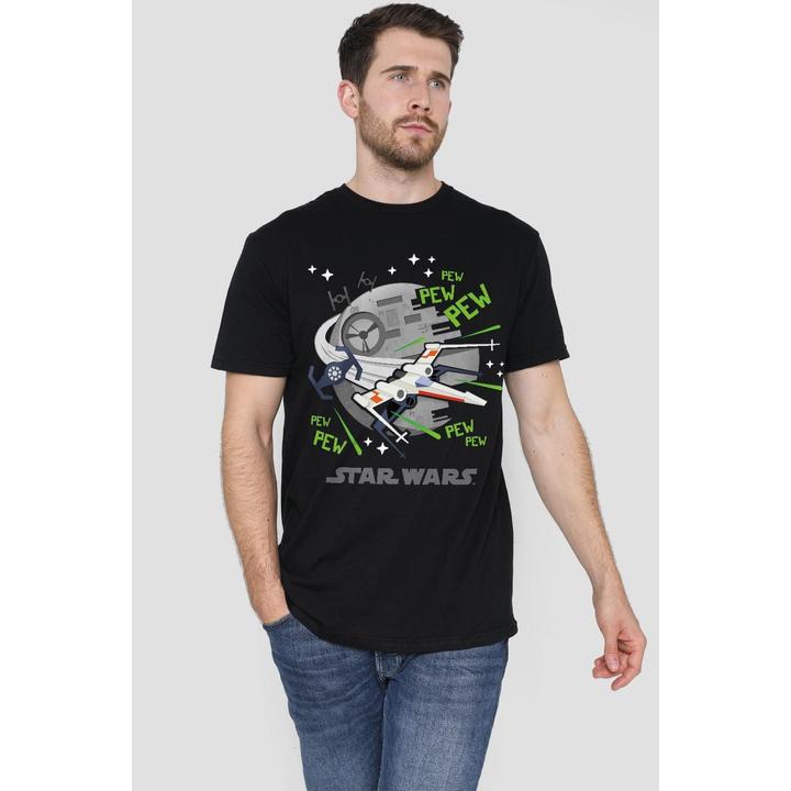 Actual product image Star Wars Mens Pew Pew X-Wing T-Shirt (S)