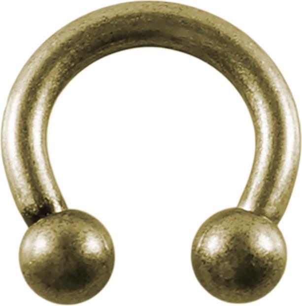 Produktbild Star Piercing Circular Barbell altgold mit zwei Kugeln (ohne Messing, Chirurgenstahl 316L)
