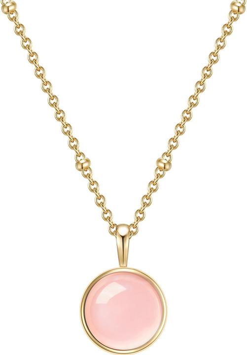 Immagine prodotto Glanzstücke München Donna Argento Rosa Quarzo Giallo Oro 40,0 cm Catena base + 5,0 cm Estensione - 11044 (Argento, 40 - 45 cm)
