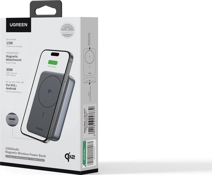 Produktbild Ugreen Magnetic Wireless Power Bank (10000 mAh, 30 W, 37 Wh)