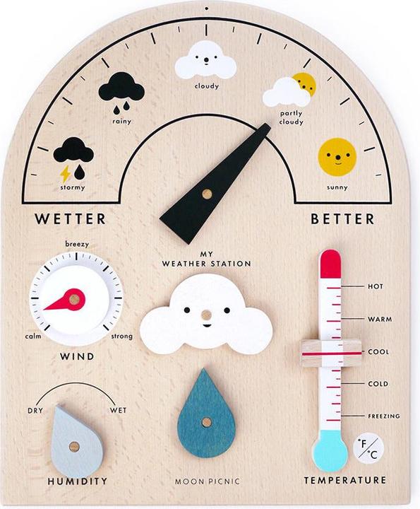 Image du produit Moon Picnic station météo en bois pour enfants (Vietnamien)